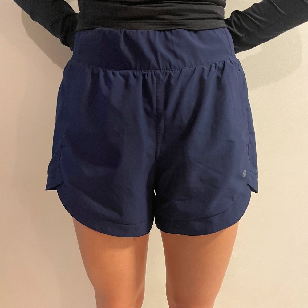 Navy high waisted athletic shorts - Apana size medium